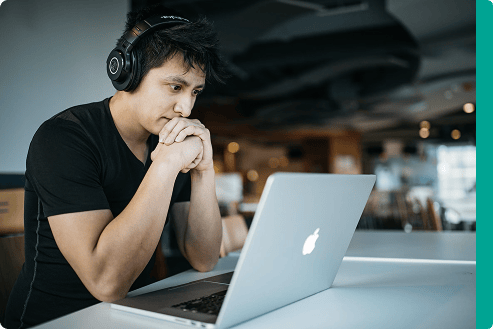 Person working on laptop